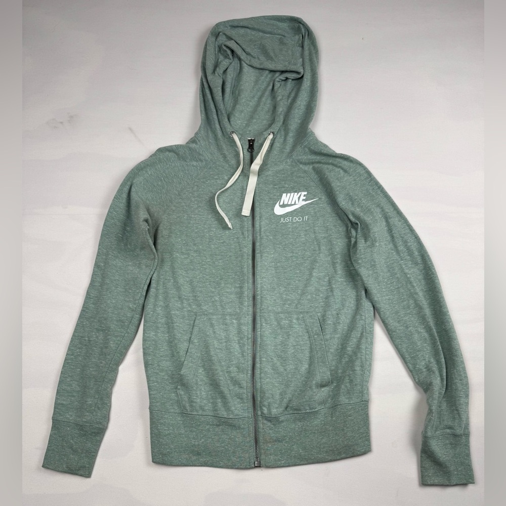 Women’s Nike Long Sleeve Full Zip Hooded Sweater Size XS Green